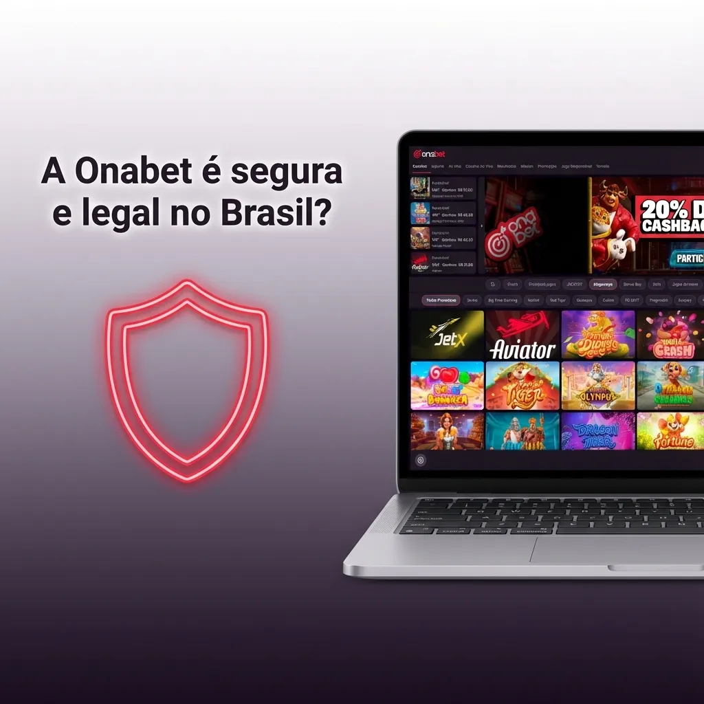 Ilustração de segurança da casa de apostas Onabet, com cadeado, selo de licença internacional e elementos de proteção de dados