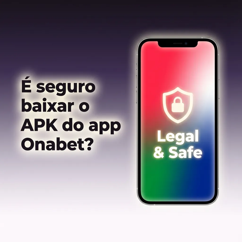 Tela de smartphone exibindo site da Onabet com cadeado de segurança e texto destacando download seguro do APK oficial