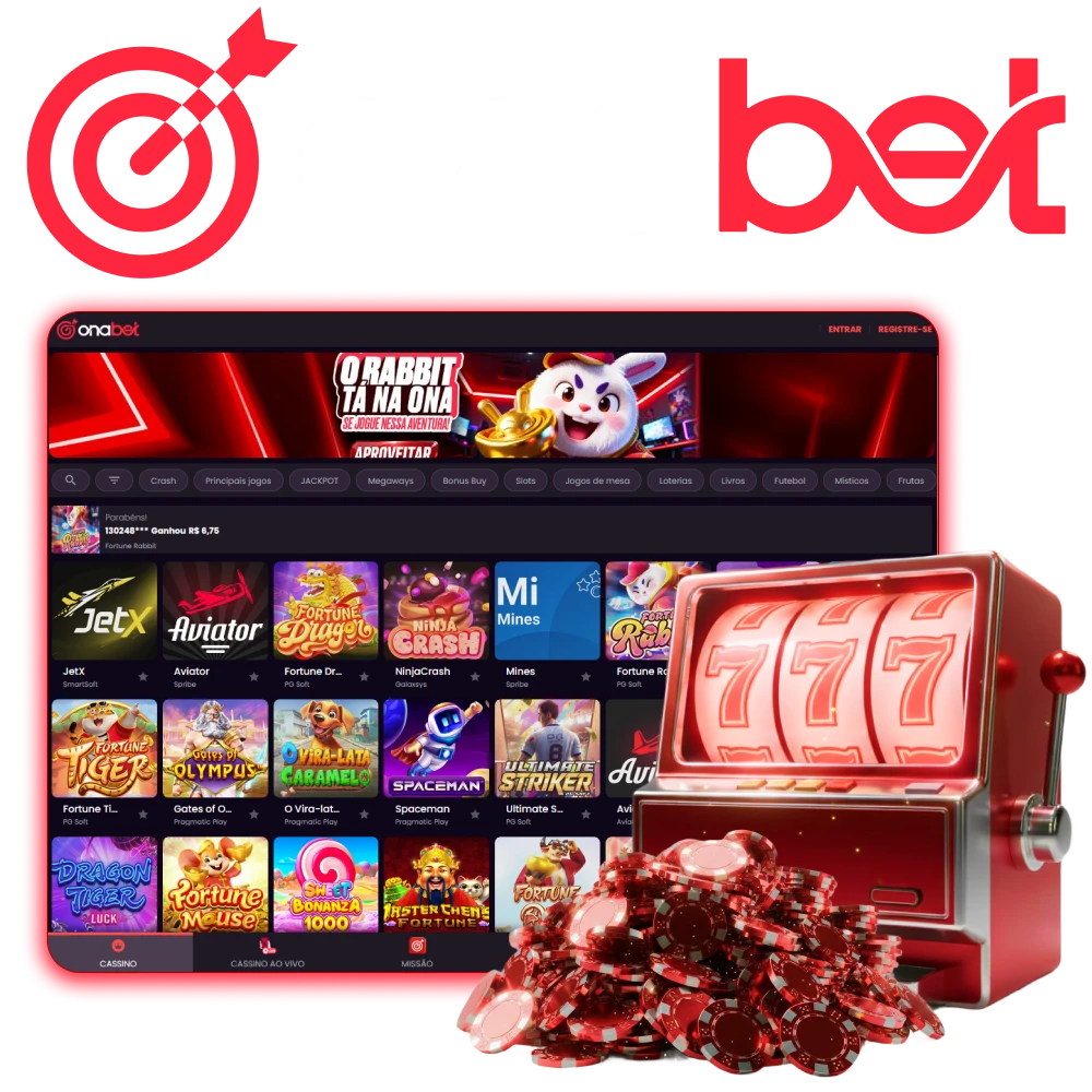 Banner de boas-vindas com oferta exclusiva no site oficial da Onabet.