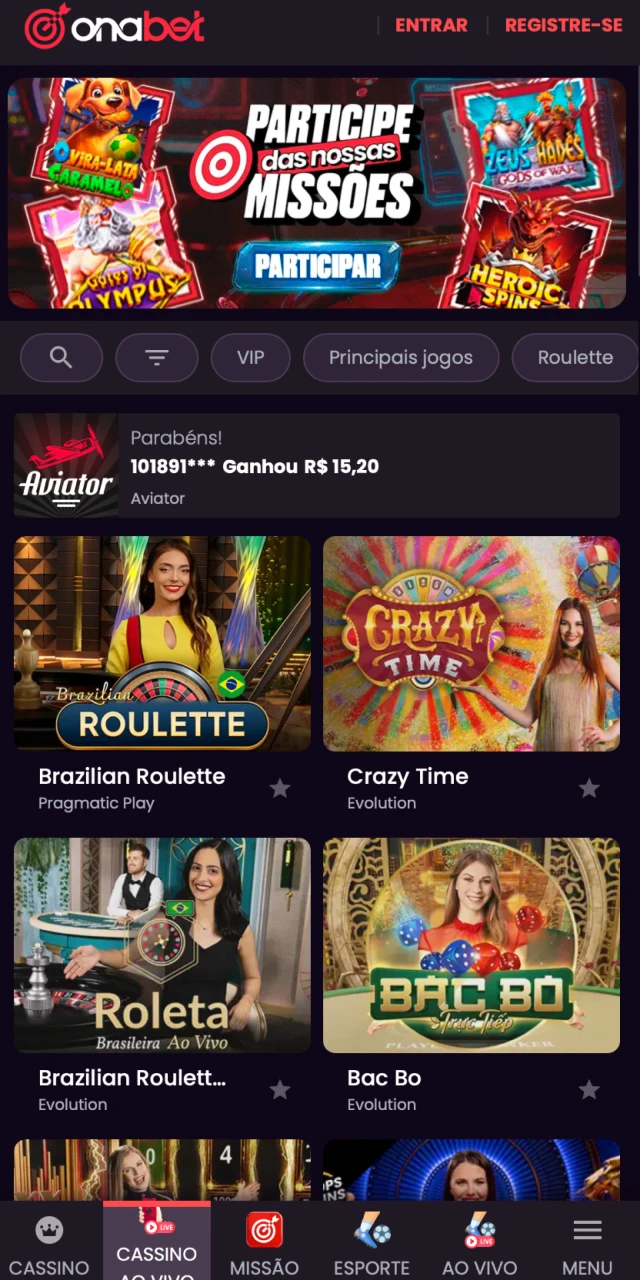 Ícone de atalho para o site oficial da Onabet na tela inicial do iPhone.