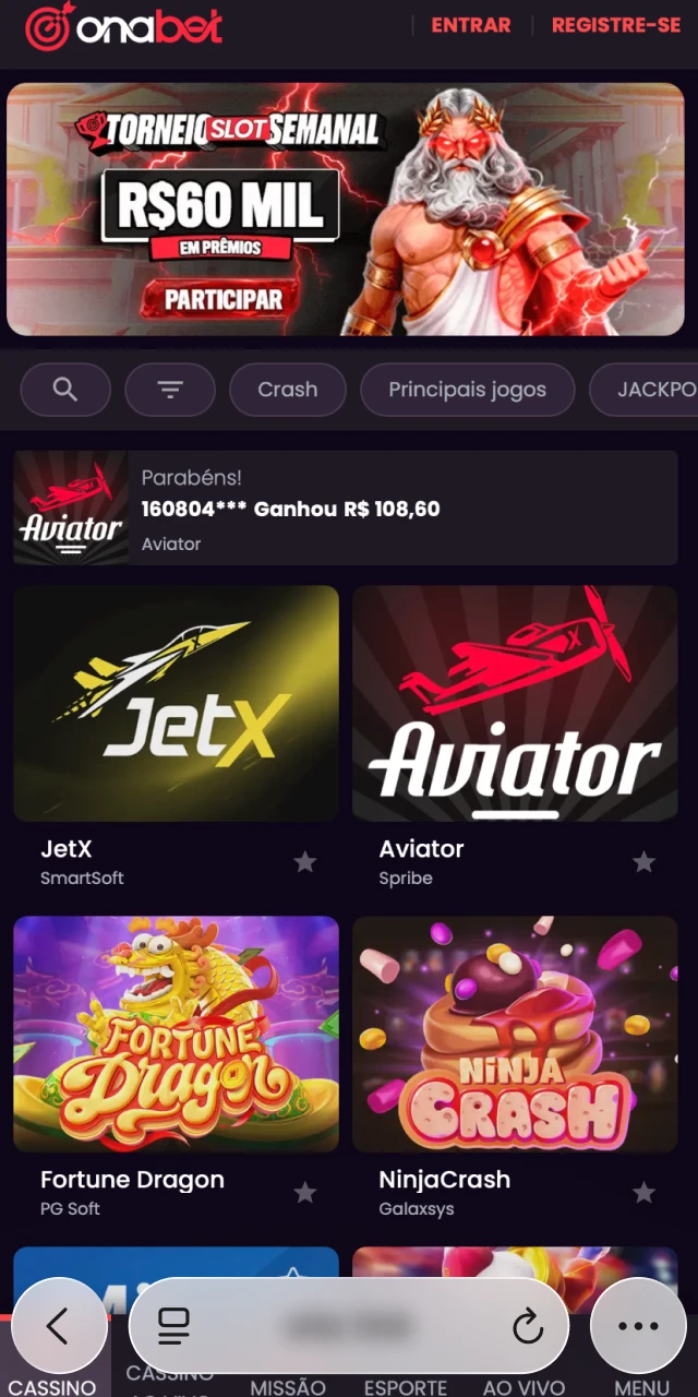 Botão de download para abrir o site oficial da Onabet no Safari do iOS.