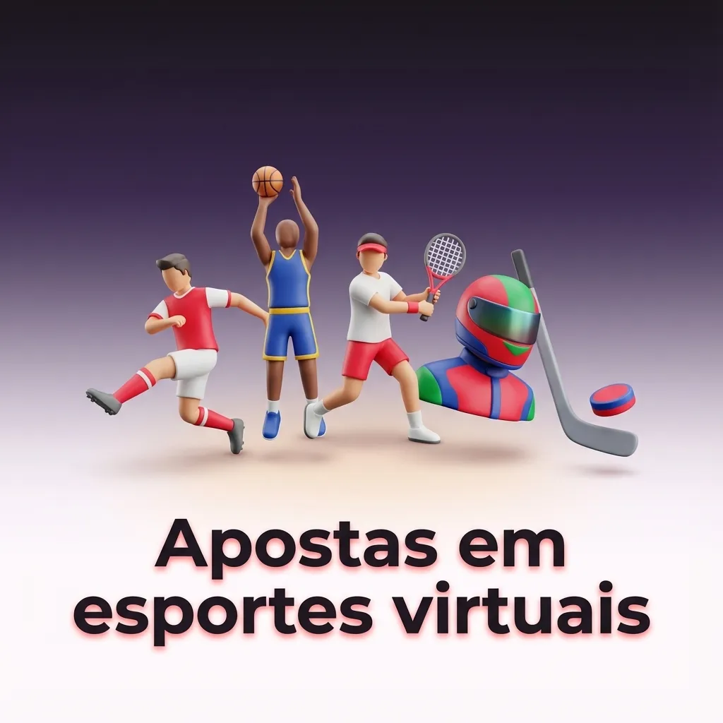 Tela de apostas em esportes virtuais com gráficos 3D de futebol, corridas e basquete em plataforma online