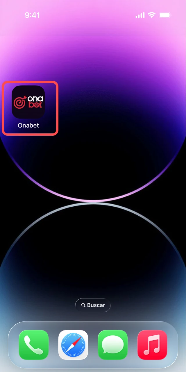 Ícone de acesso rápido ao site oficial da Onabet na tela inicial do iOS.