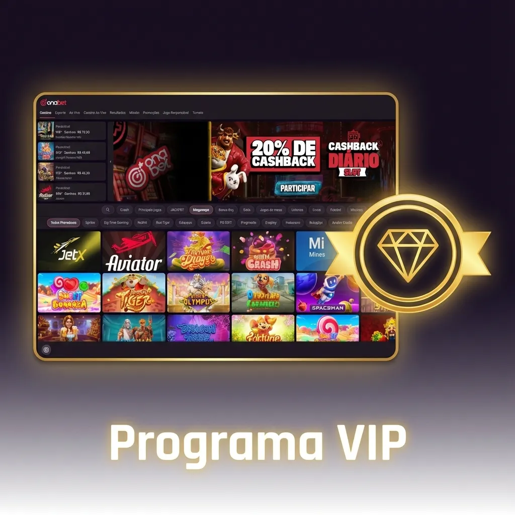Banner do programa VIP da Onabet destacando níveis, vantagens exclusivas e benefícios para apostadores frequentes no Brasil