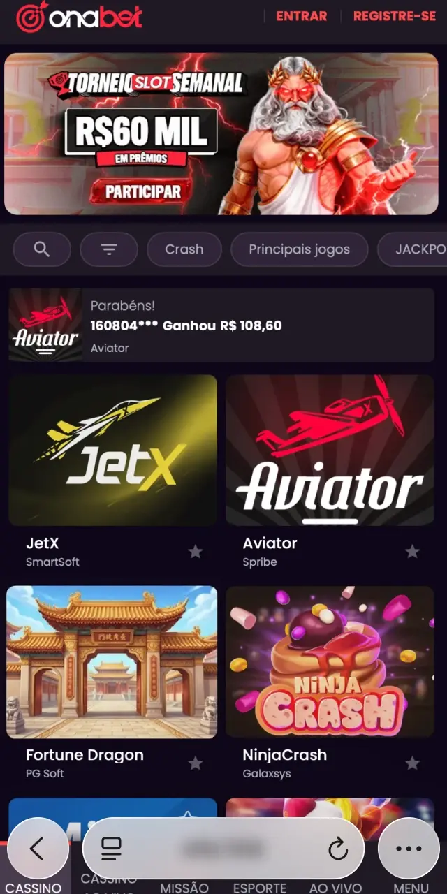 Botão de download para abrir o site oficial da Onabet no Safari do iOS.